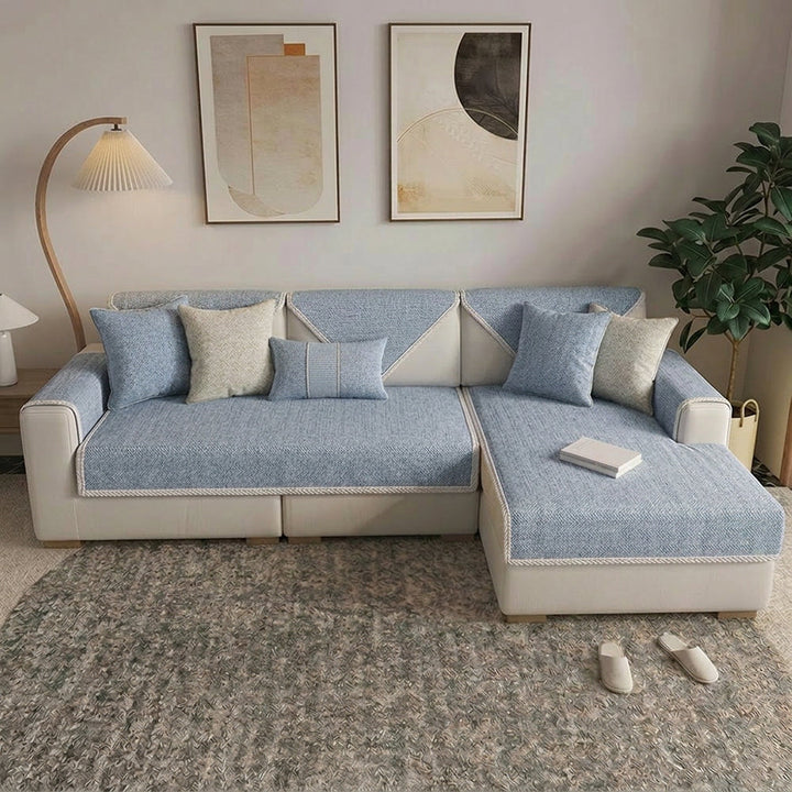 Bronte | Breathable Cotton Linen Non-Slip Couch Cover - image 14
