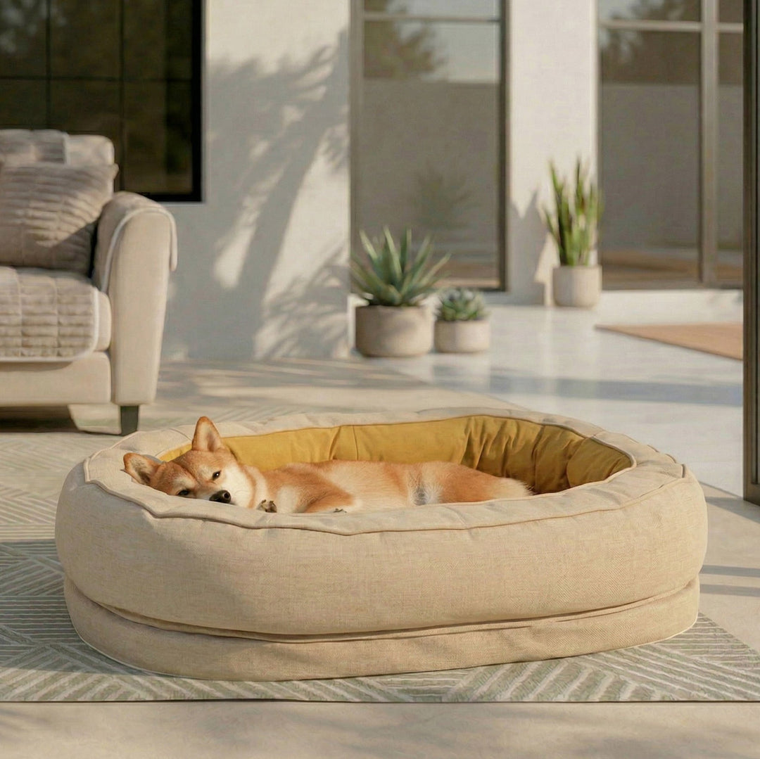 Pambula | Donut Dog Bed with Raised Bolster and Waterproof Liner - image 17