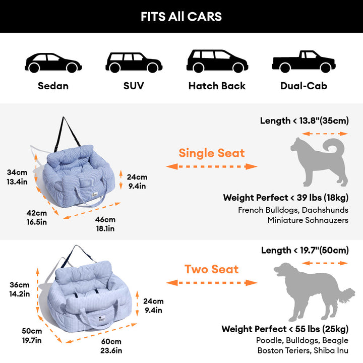 Tomakin | Portable Cotton Bolster Dog Car Seat Bed - image 3