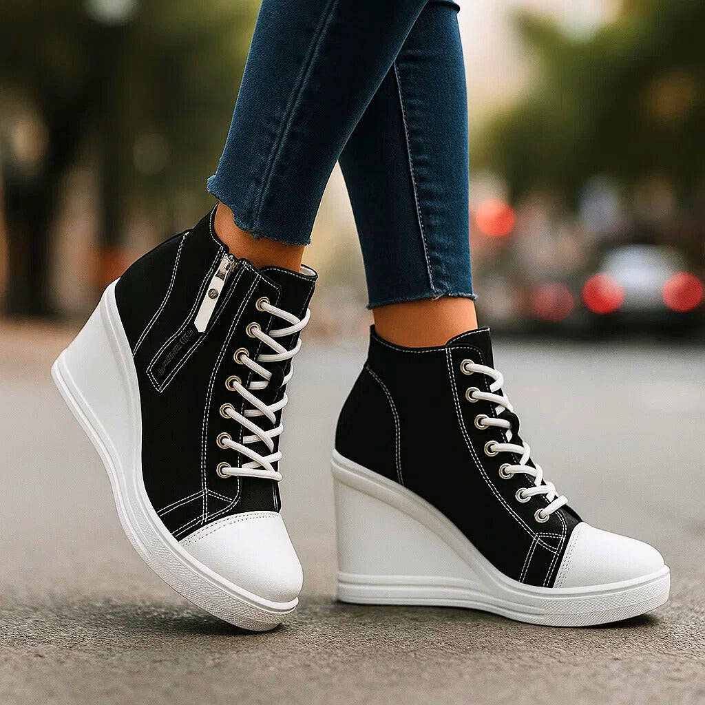 Jade | Women's Lace-Up Platform Wedge Sneakers
