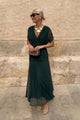 Claribel | Women's Pleated Floral Maxi Dress with V-Neck and Short Sleeves - image 9