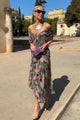Claribel | Women's Pleated Floral Maxi Dress with V-Neck and Short Sleeves - image 1