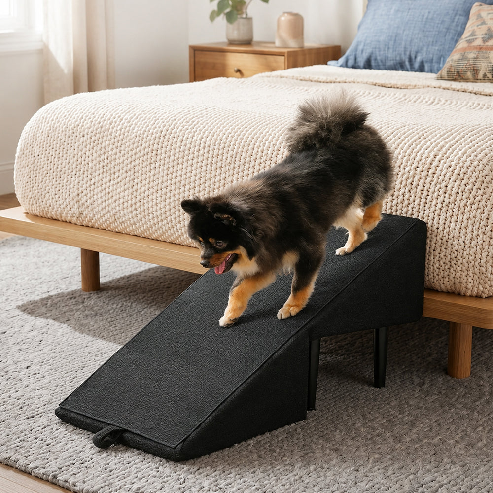 Mallacoota | 2-in-1 Velvet Dog Ramp and Step Stool for Beds - image 1