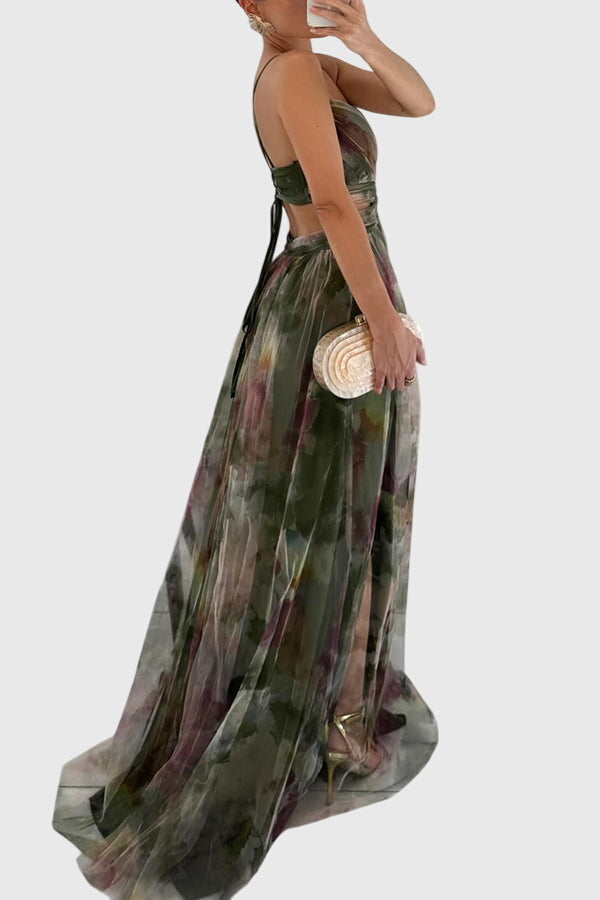 Giselle | Women's Floral Print High-Waisted Maxi Dress