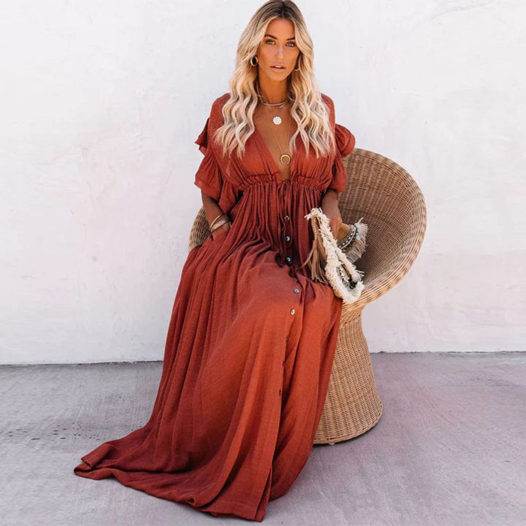 Rose | Women's Lightweight Maxi Dress with Floor Length and Flowing Cut - image 3