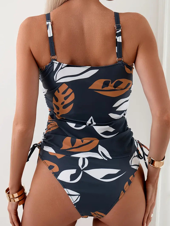 Florianne | Women's Printed Tankini Set with Tie Sides and Ruched - image 2