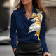 Merlina | Women's Elegant Draped Neckline Satin Blouse