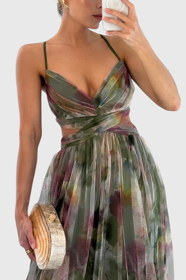 Giselle | Women's Floral Print High-Waisted Maxi Dress
