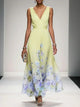 Undine | Women's Floral V-Neck Maxi Dress - image 8