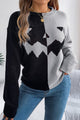 Estrilda | Women's Pumpkin Contrast Colour Sweater with Round Neck - image 2
