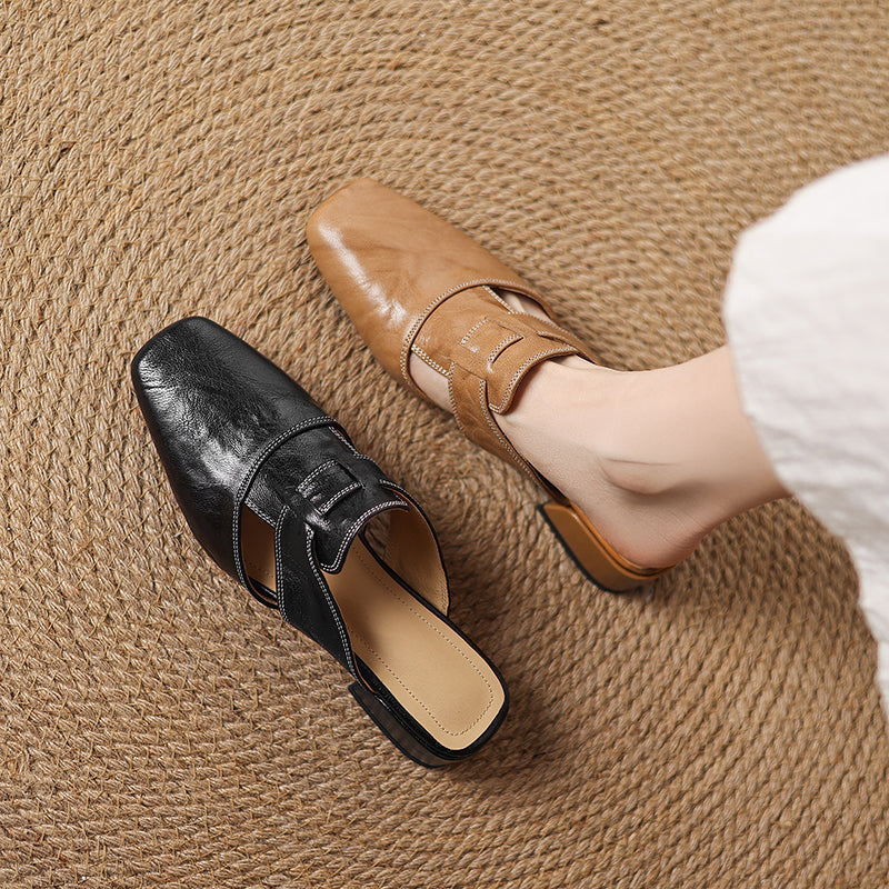Zenobia | Women's Andie Genuine Mules Loafers