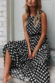 Annamaria | Women's Sleeveless Polka Dot Maxi Dress with Round Neck - image 6
