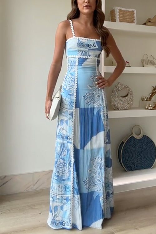 Marisol | Women's Wedding Guest Maxi Dress with Round Neck and Sleeveless - image 1