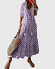 Amalia | Women's Lightweight V-Neck Boho Dress with Vintage Print