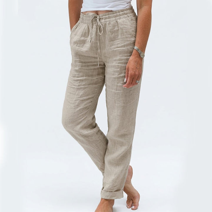 Daphne | Women's Elastic Waist Cotton Linen Casual Pants