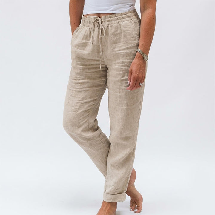Daphne | Women's Elastic Waist Cotton Linen Casual Pants