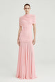 Lysandra | Women's Ruched Bodice Pleated Tulle Maxi Dress