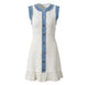 Aileen | Women's Sleeveless Dress with Denim Trim
