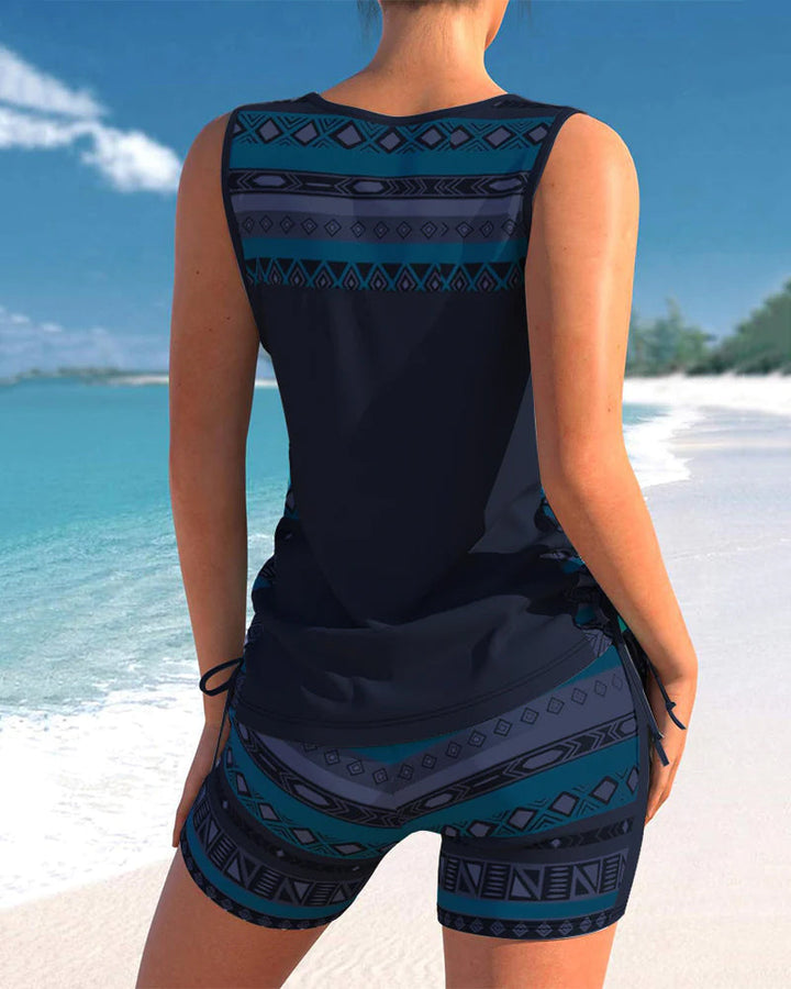 Maguelone | Women's Printed Tankini Set with Criss-Cross Straps - image 12
