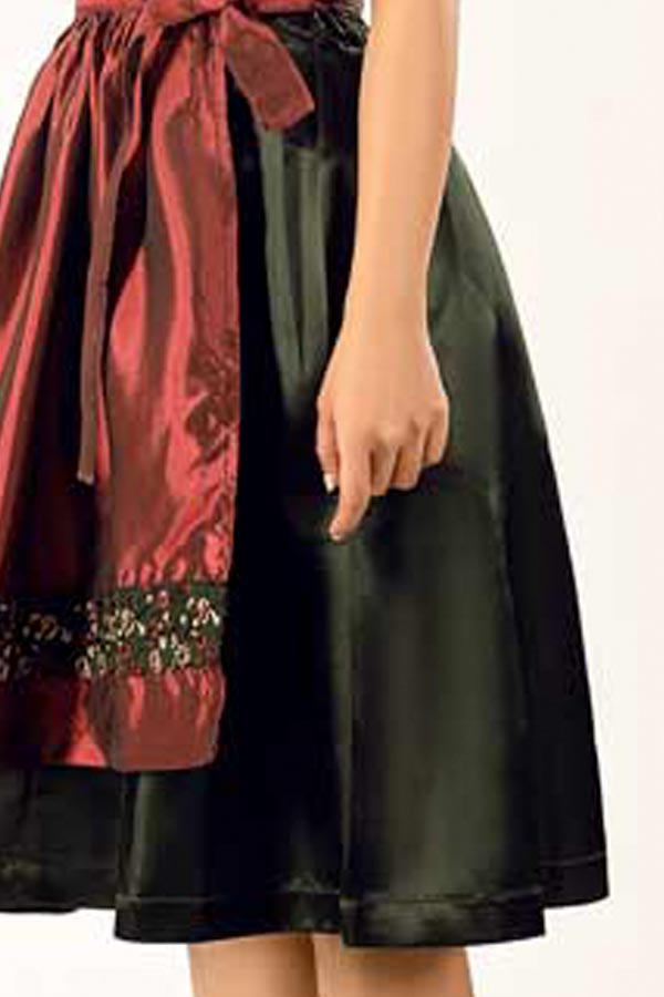 Franziska | Women's Oktoberfest Dirndl Midi Dress with Floral Bodice and Satin Apron - image 8