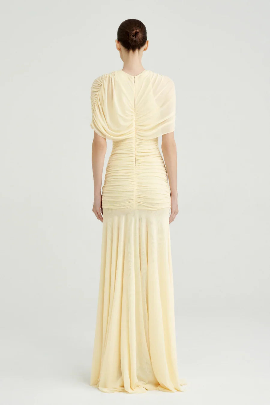 Lysandra | Women's Ruched Bodice Pleated Tulle Maxi Dress