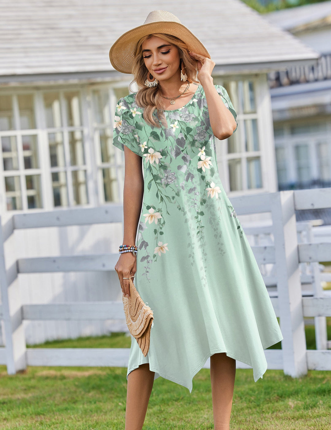 Sylvia | Women's Casual A-Line Flowy T-Shirt Dress with Pockets (US Only)