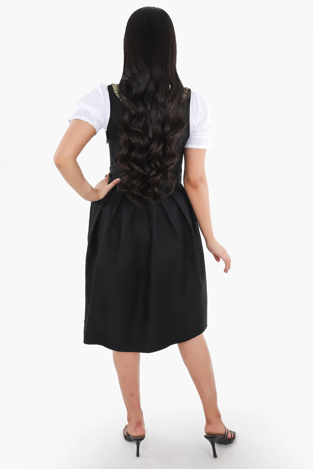 Gerlinde | Women's Oktoberfest Dirndl Midi Dress with Sage Skirt and Bow Apron - image 7