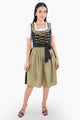 Gerlinde | Women's Oktoberfest Dirndl Midi Dress with Sage Skirt and Bow Apron - image 1