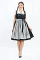 Waltraud | Women's Oktoberfest Dirndl Midi Dress with Silver Skirt and Buttoned Bodice - image 1