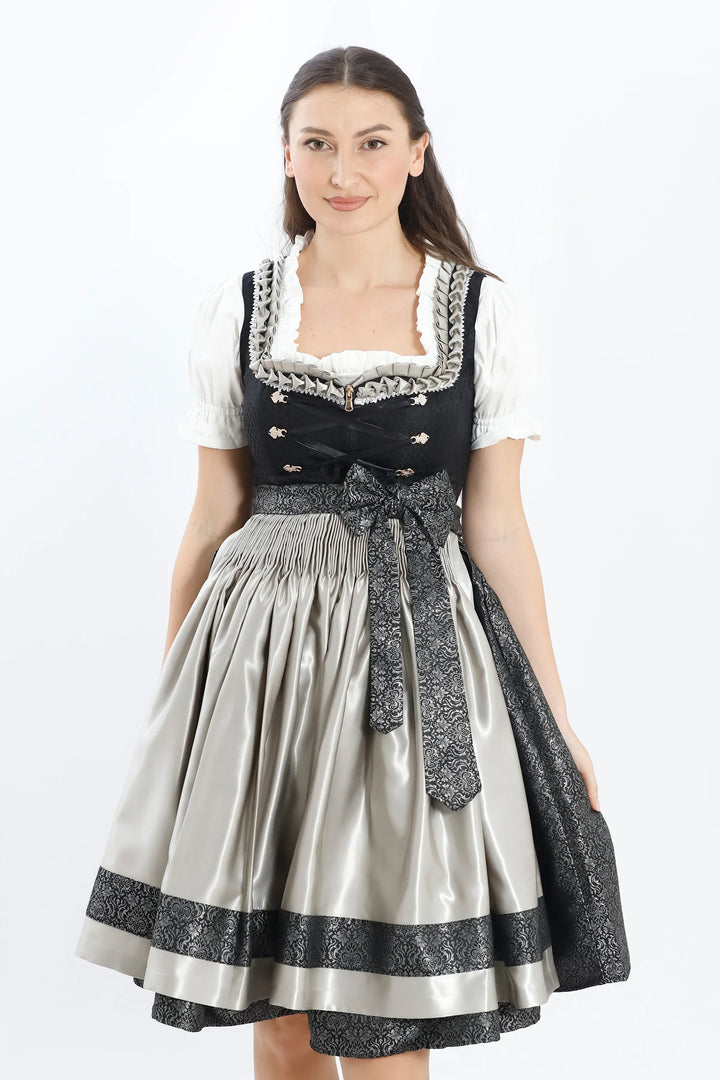 Leopoldine | Women's Oktoberfest Dirndl Midi Dress with Lace Bodice and Champagne Skirt - image 5