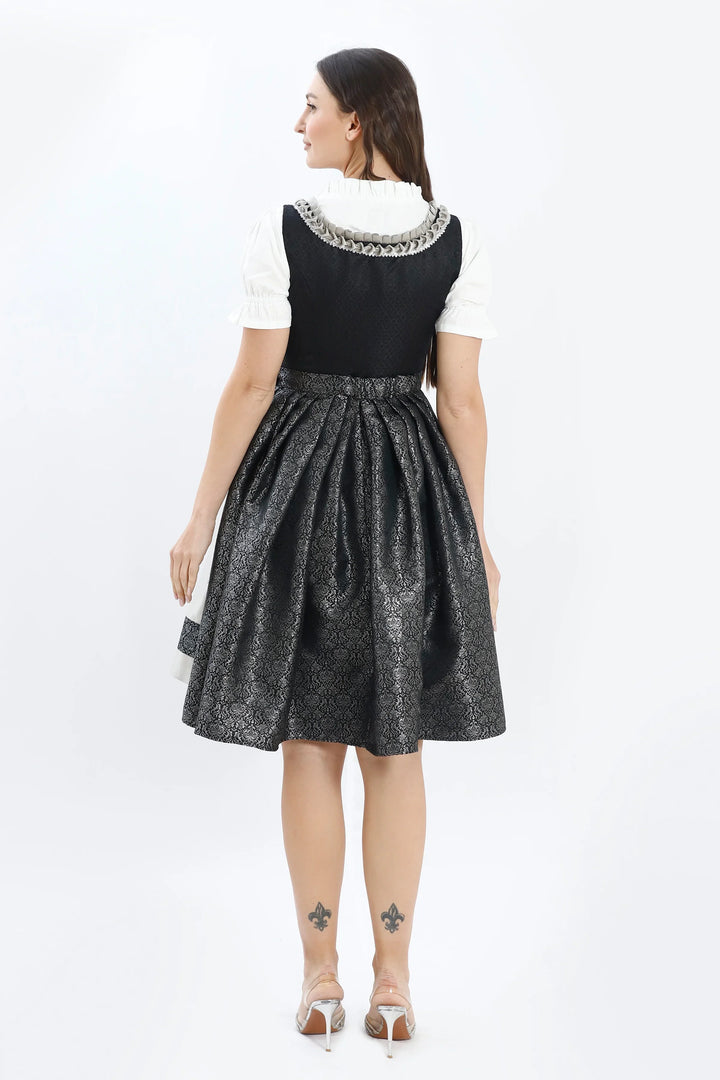 Leopoldine | Women's Oktoberfest Dirndl Midi Dress with Lace Bodice and Champagne Skirt - image 6