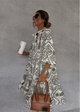 Fortunata printed shirt midi dress, collared, long sleeves