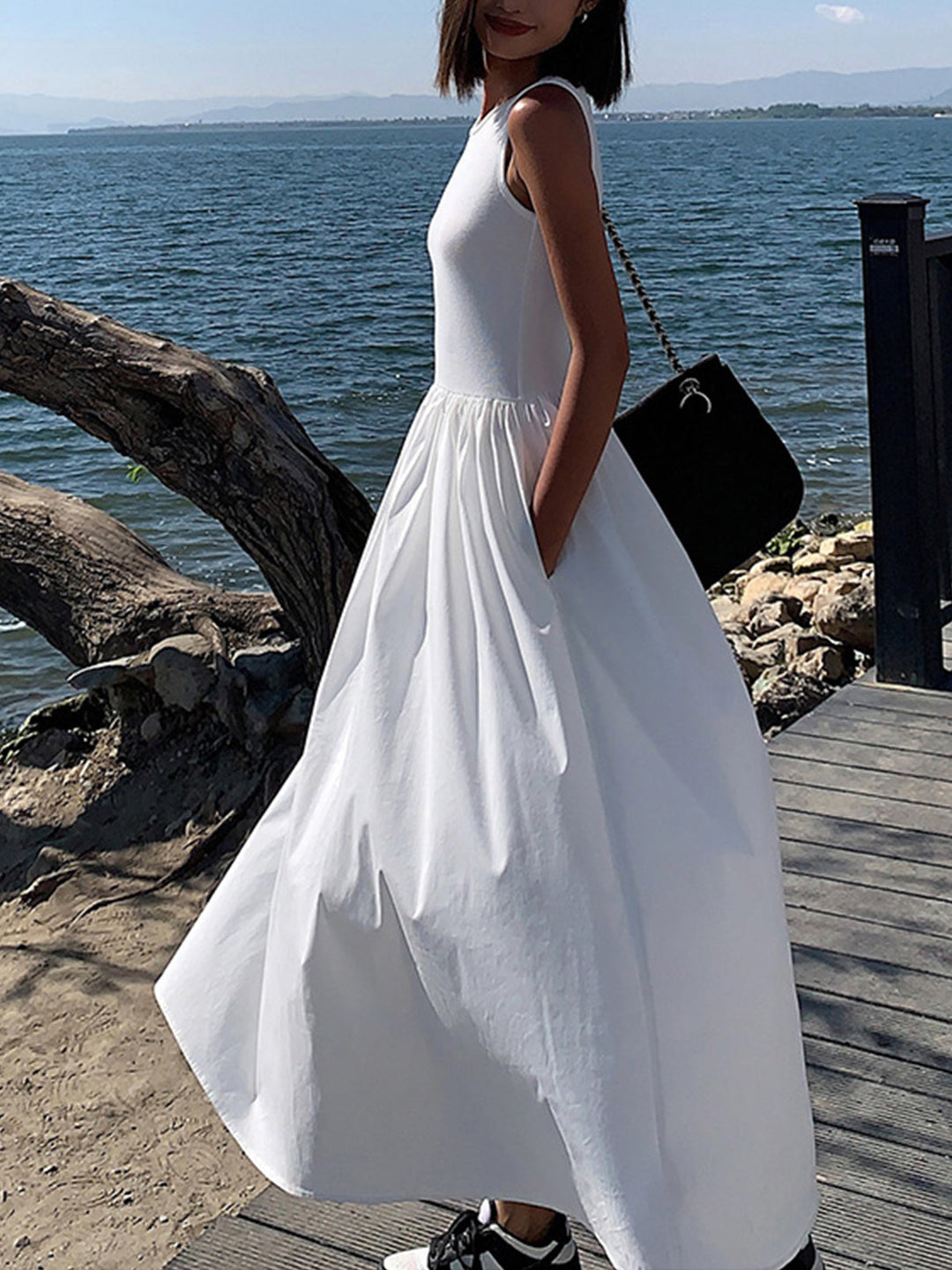 Morwenna | Women's Leisure Crew Neck Long Dress