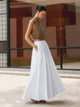 Eugenie | Women's Cotton Pleated Maxi Skirt
