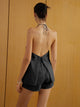 Eliza | Women's Cotton & Linen Backless Halter Top with Shorts Set