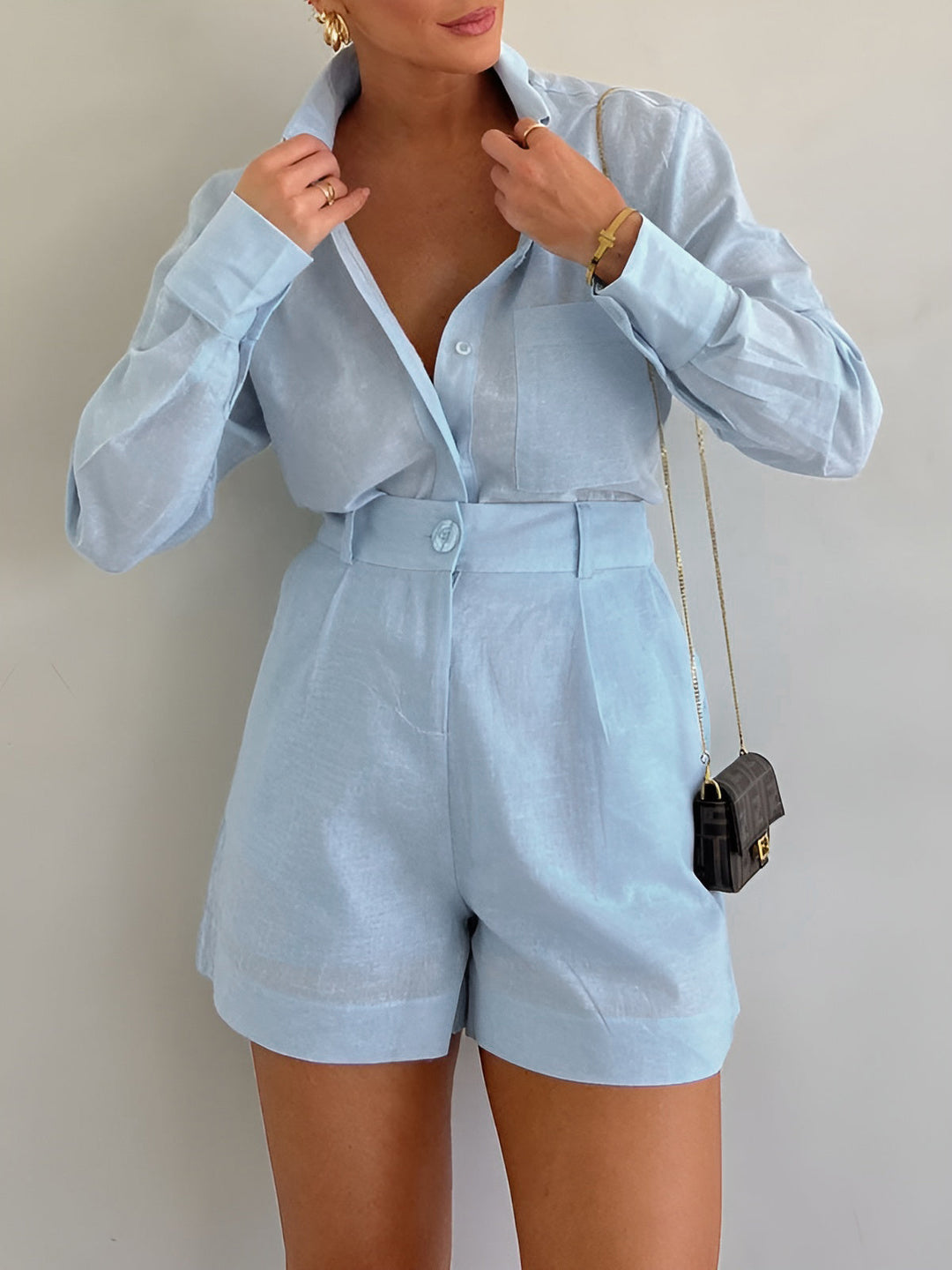 Bellamy | Women's Long Sleeve Loose Shorts Set