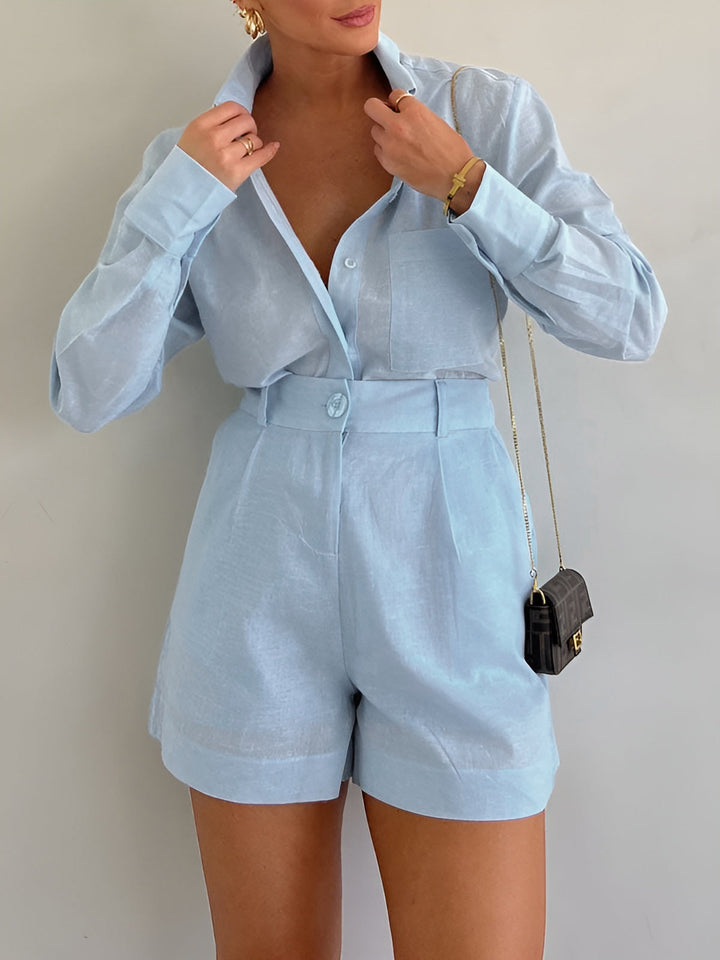 Bellamy | Women's Long Sleeve Loose Shorts Set
