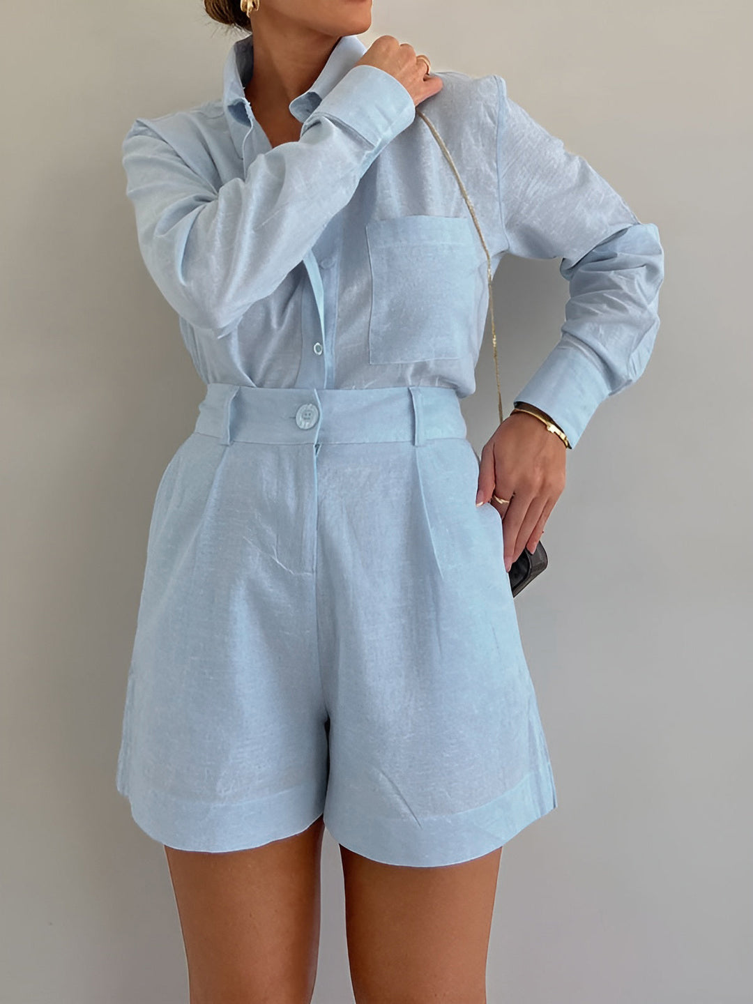 Bellamy | Women's Long Sleeve Loose Shorts Set