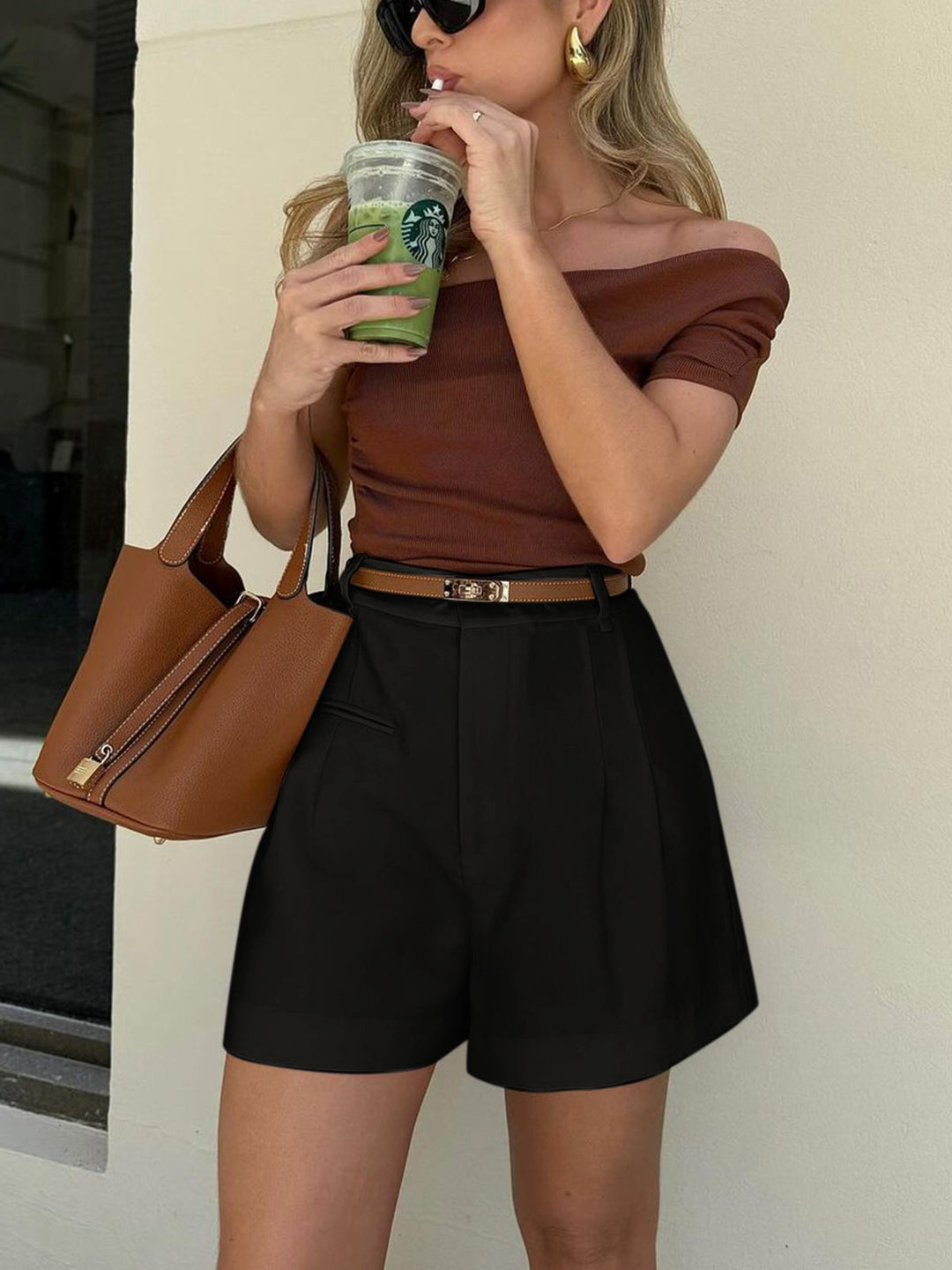 Lucille | Women's Semi-Sheer Mid-Waist Shorts Without Belt