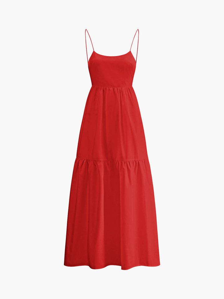 Cecily | Women's Solid Backless Long Dress