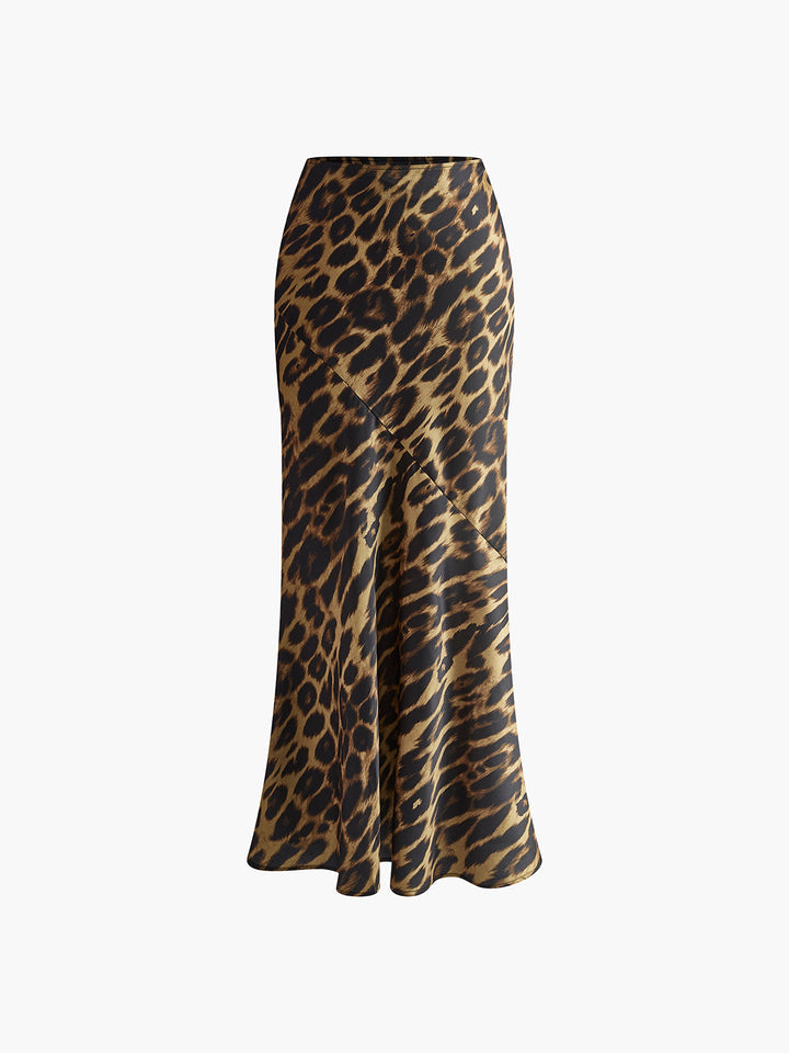 Greta | Women's Slim Leopard Print Maxi Skirt