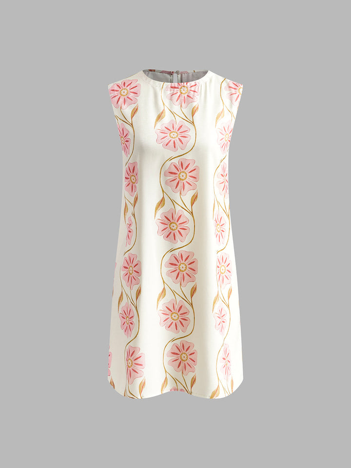 Marcella | Women's Romantic Print Sleeveless Short Dress