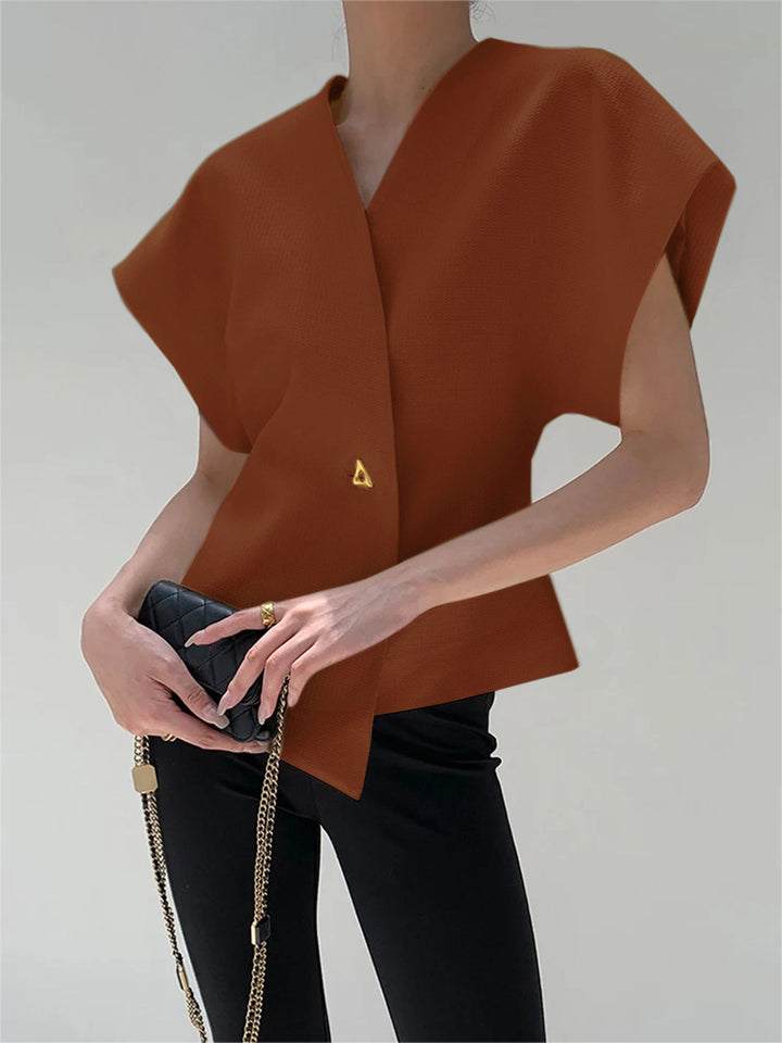 Guinevere | Women's Trendy V-Neck Button Down Blouse