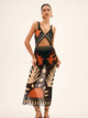 Sabina | Women's Bird Print Mesh Cover Up Maxi Skirt
