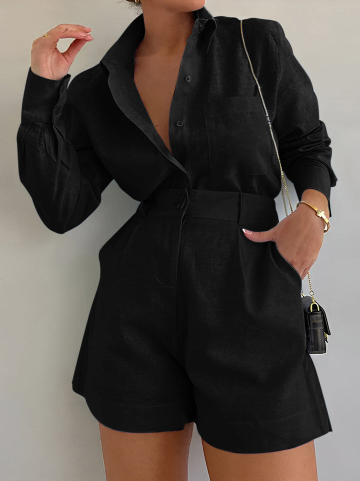 Bellamy | Women's Long Sleeve Loose Shorts Set