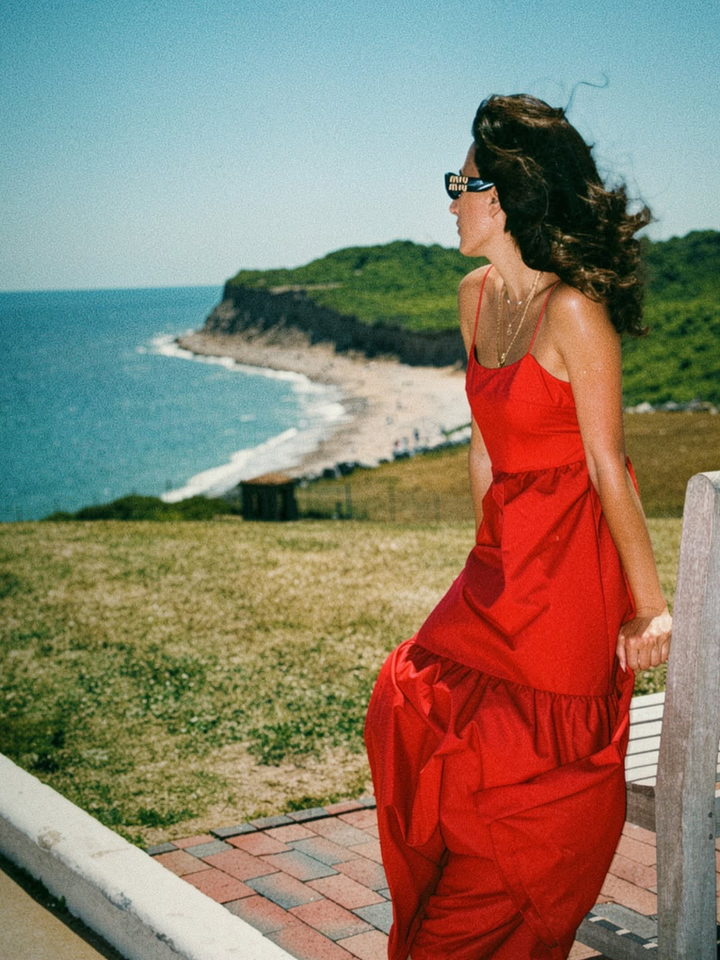 Cecily | Women's Solid Backless Long Dress