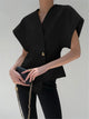 Guinevere | Women's Trendy V-Neck Button Down Blouse
