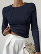 Olwen | Women's Basic Piping Long Sleeve Top