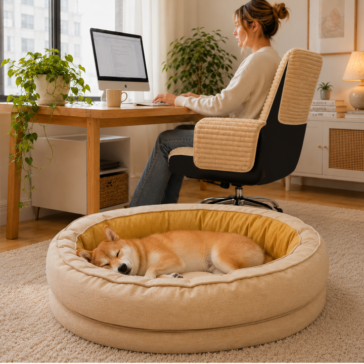 Pambula | Donut Dog Bed with Raised Bolster and Waterproof Liner - image 7