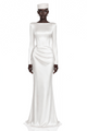 Kathy | Women's Belisent White Long Sleeve Ruched Maxi Dress